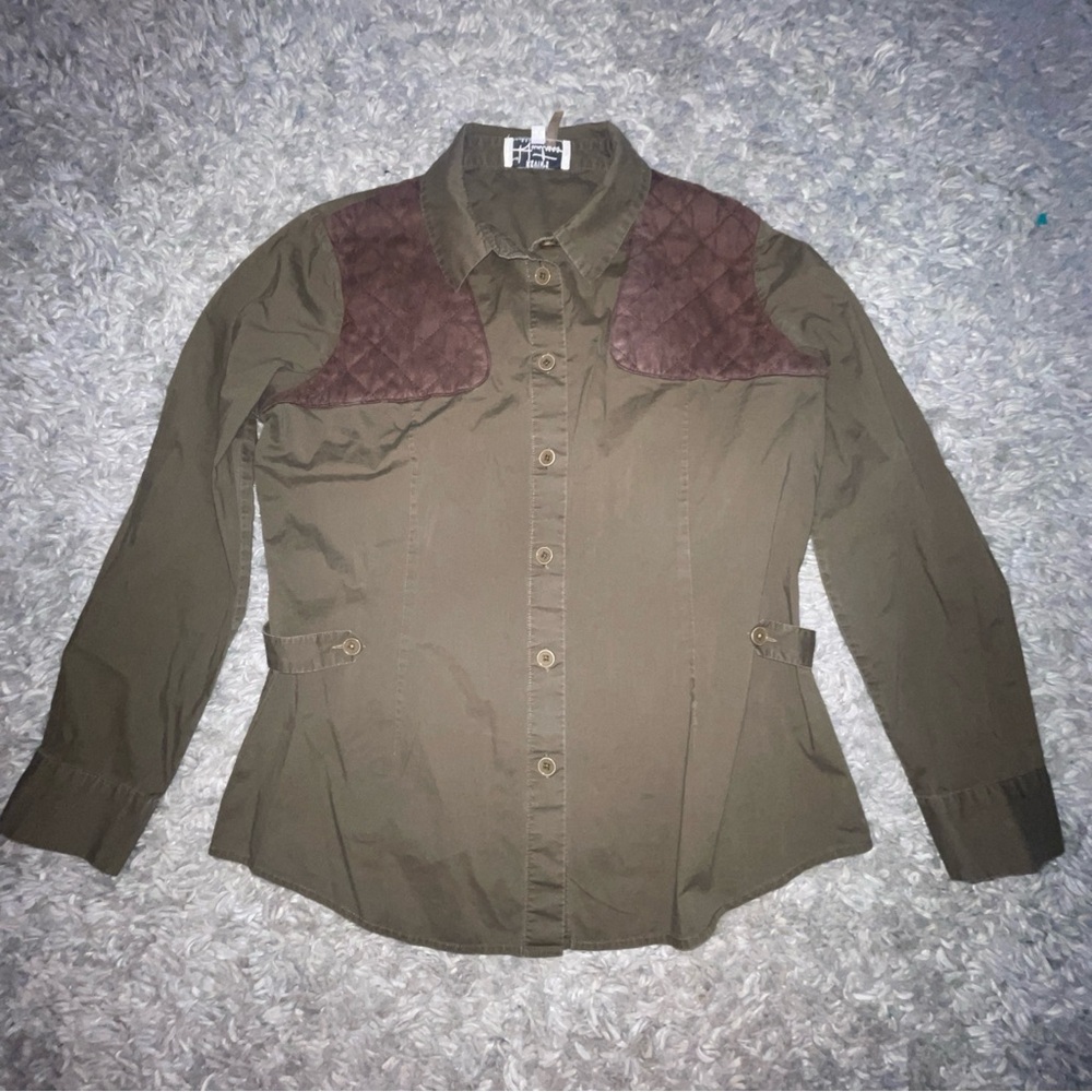Kevin's The Huntress Collection Womens Sz L, Olive Quilted Shooting Shirt